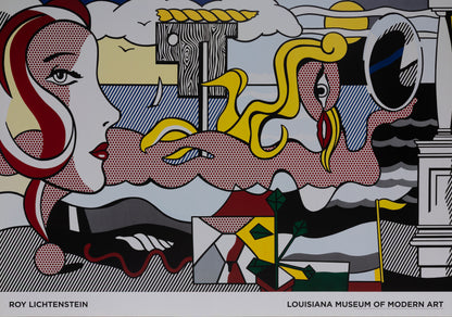Roy LICHTENSTEIN : Figures in Landscape - Affiche originale en couleurs