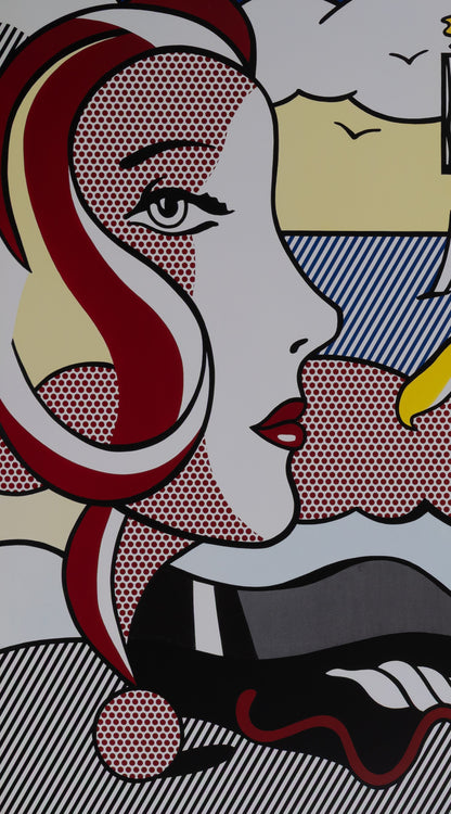 Roy LICHTENSTEIN : Figures in Landscape - Affiche originale en couleurs