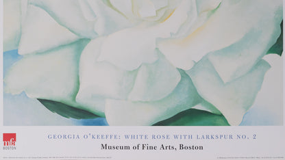 Georgia O'KEEFE : White rose with Larkspur - Affiche originale