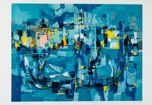 Marcel MOULY : Venise à l'heure bleue - Lithographie originale signée