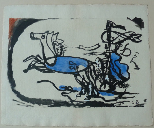 Georges BRAQUE : Le Char grec - Lithographie originale signée