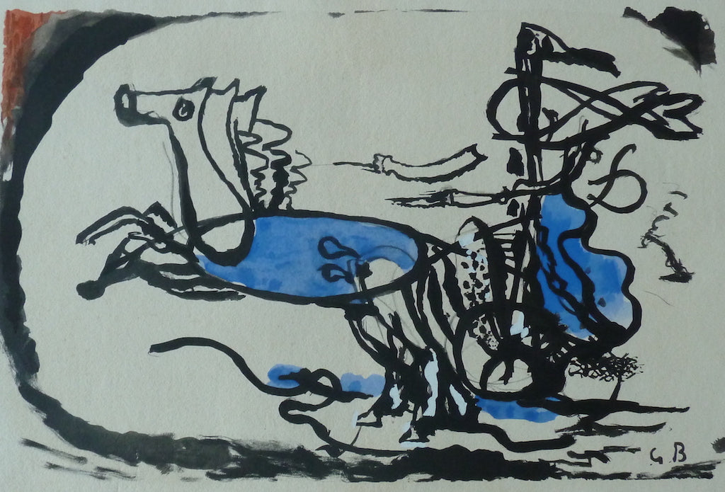 Georges BRAQUE : Le Char grec - Lithographie originale signée
