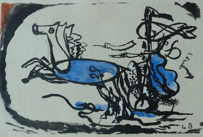 Georges BRAQUE : Le Char grec - Lithographie originale signée