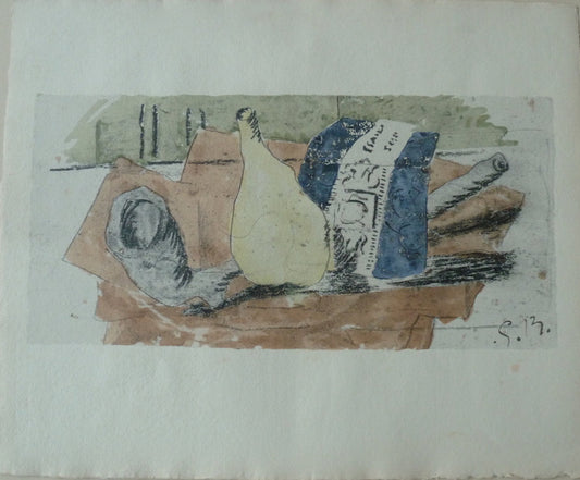 Georges BRAQUE : Le paquet de bleu - Lithographie originale signée