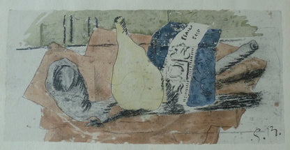 Georges BRAQUE : Le paquet de bleu - Lithographie originale signée