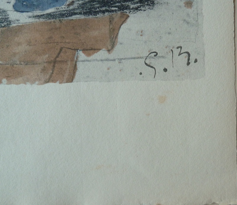 Georges BRAQUE : Le paquet de bleu - Lithographie originale signée