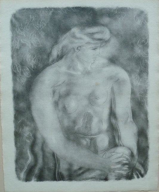 Georges BRAQUE : Modèle nu aux feuilles - Lithographie originale signée