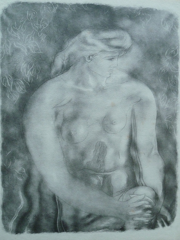 Georges BRAQUE : Modèle nu aux feuilles - Lithographie originale signée