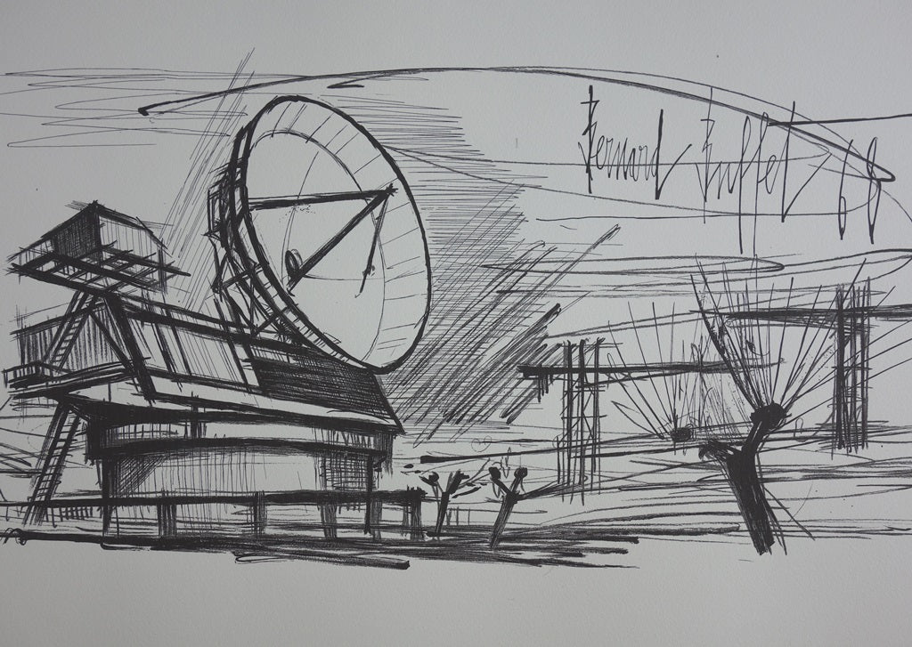 Bernard BUFFET : La station radar - Lithographie signée