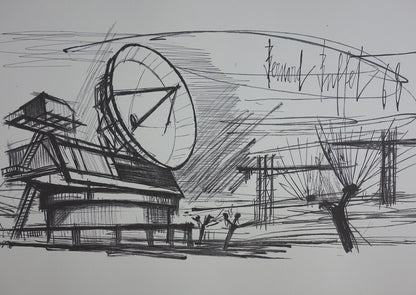 Bernard BUFFET : La station radar - Lithographie signée