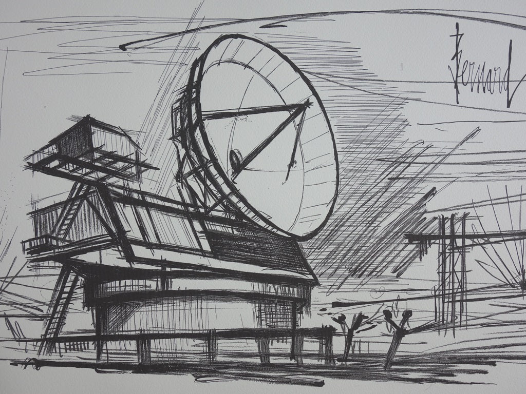 Bernard BUFFET : La station radar - Lithographie signée