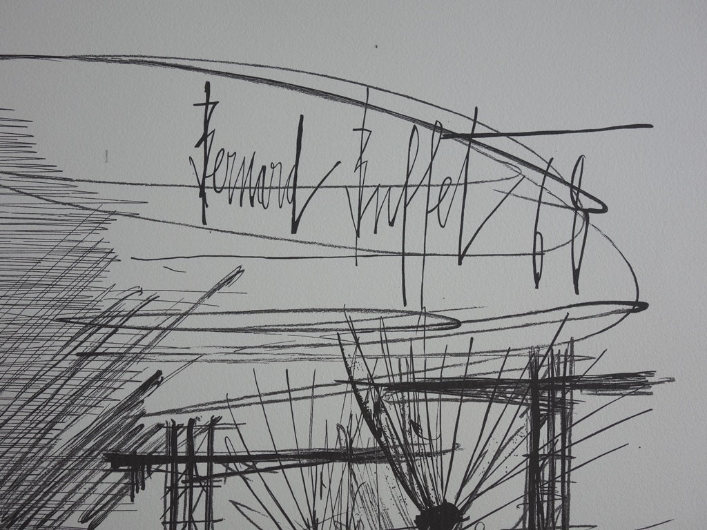 Bernard BUFFET : La station radar - Lithographie signée