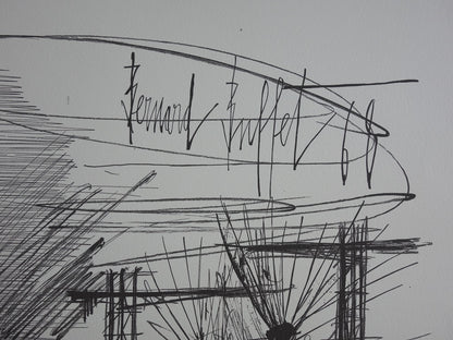 Bernard BUFFET : La station radar - Lithographie signée