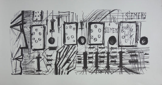 Bernard BUFFET : L'ordinateur SIEMENS - Lithographie signée