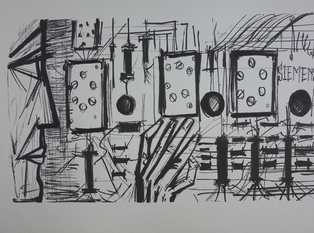 Bernard BUFFET : L'ordinateur SIEMENS - Lithographie signée