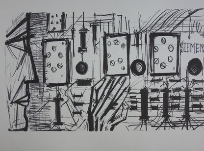 Bernard BUFFET : L'ordinateur SIEMENS - Lithographie signée