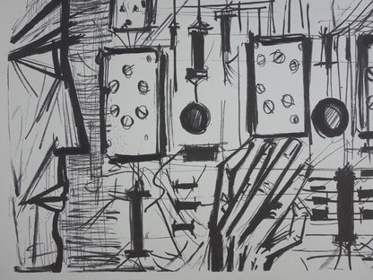 Bernard BUFFET : L'ordinateur SIEMENS - Lithographie signée