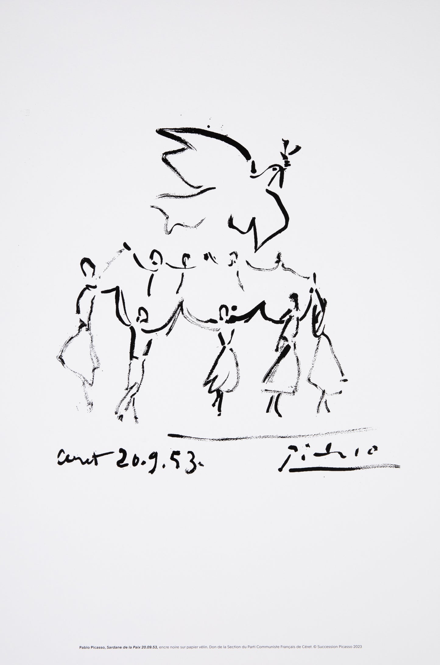 Pablo PICASSO : Sardane de la paix - Lithographie signée