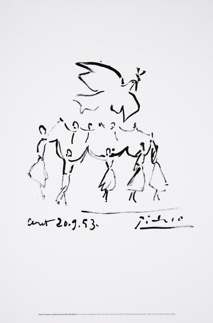 Pablo PICASSO : Sardane de la paix - Lithographie signée