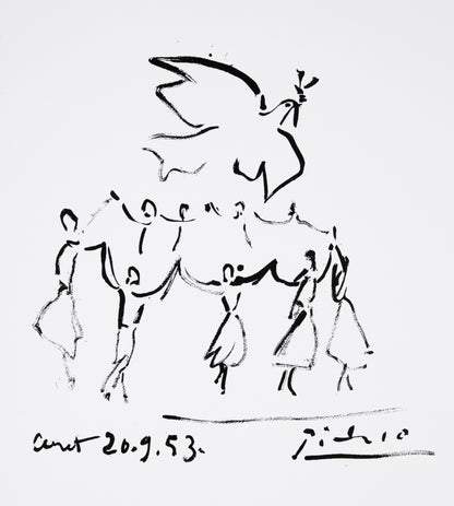 Pablo PICASSO : Sardane de la paix - Lithographie signée
