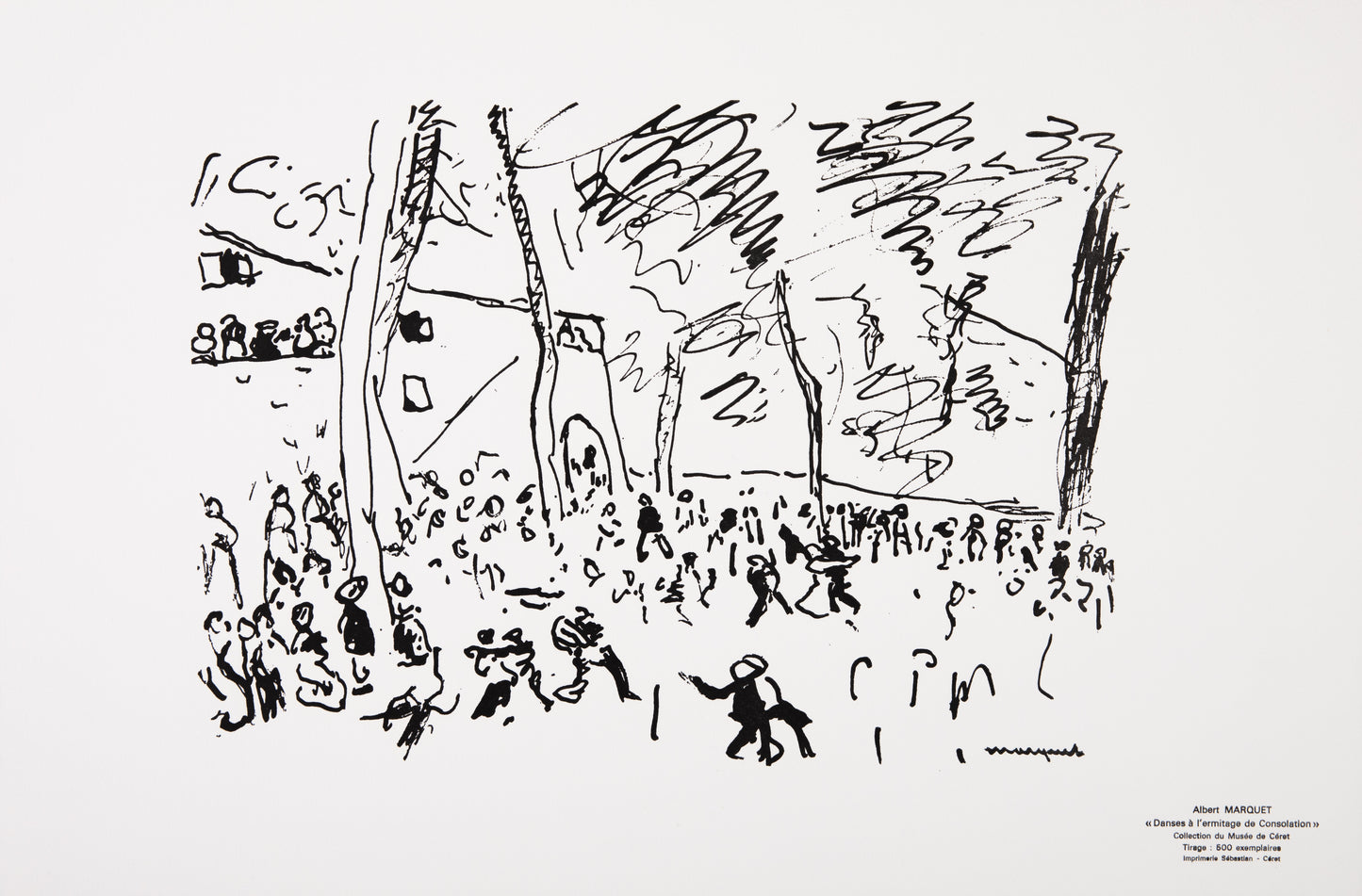 Albert MARQUET : Danses à l'Ermitage - Lithographie signée