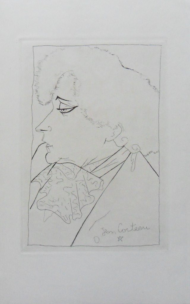 Jean COCTEAU : Portrait de Colette - Gravure signée
