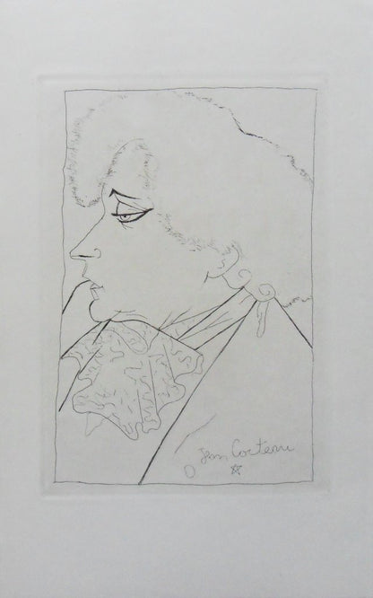 Jean COCTEAU : Portrait de Colette - Gravure signée