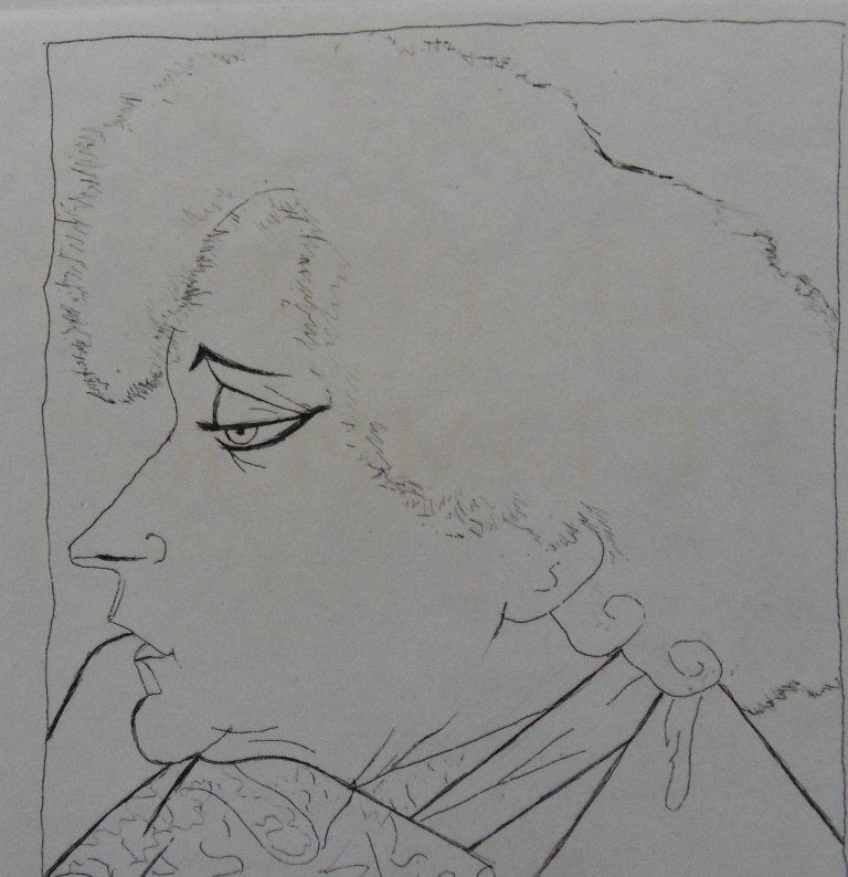 Jean COCTEAU : Portrait de Colette - Gravure signée