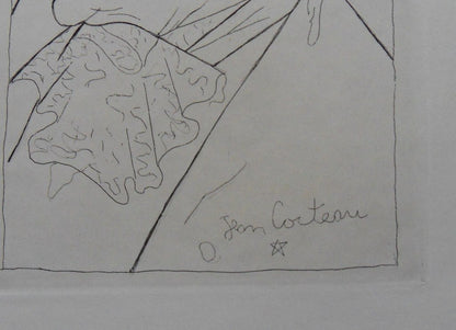 Jean COCTEAU : Portrait de Colette - Gravure signée