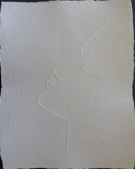 Jean COCTEAU : Profil d'homme - Gravure signée