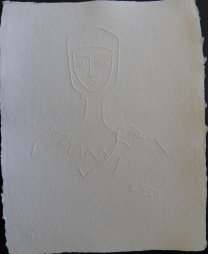 Jean COCTEAU : Le chevalier - Gravure signée