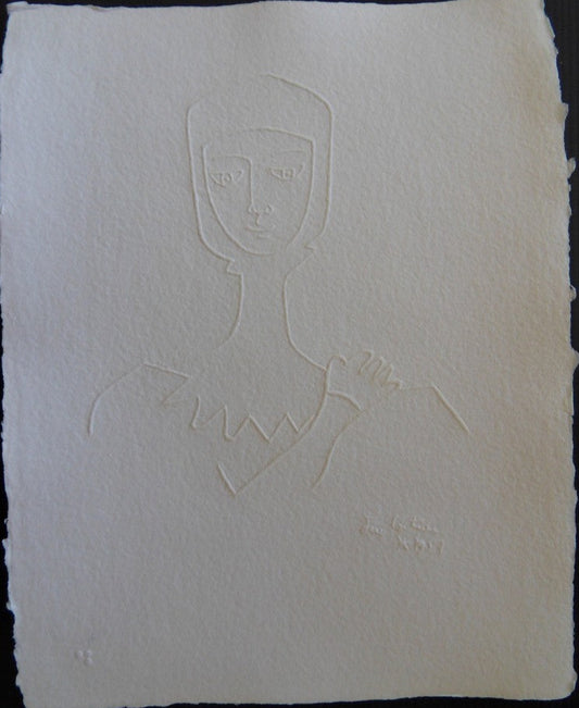 Jean COCTEAU : Le chevalier - Gravure signée
