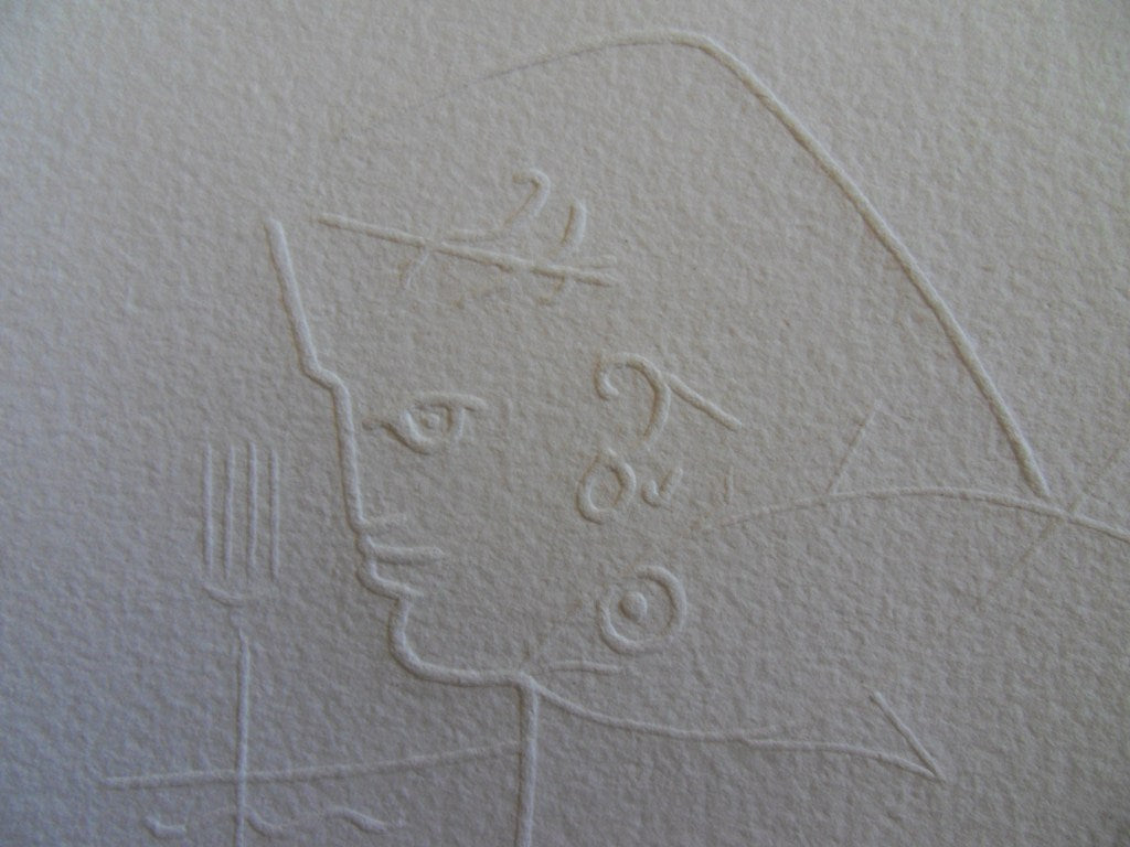 Jean COCTEAU : Profil au poisson - Gravure