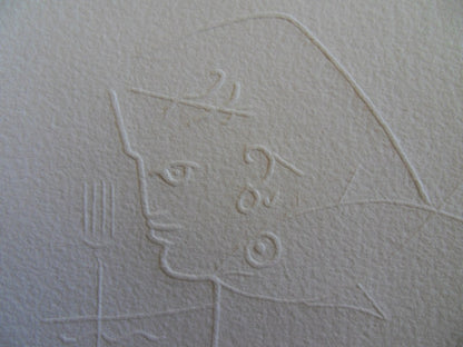 Jean COCTEAU : Profil au poisson - Gravure