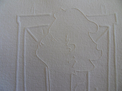 Jean COCTEAU : Homme chaussure - Gravure signée