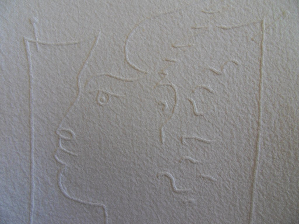 Jean COCTEAU : Profil ailé - Gravure signée