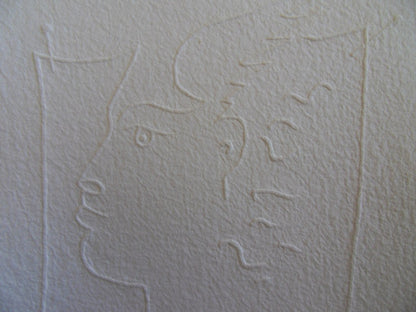 Jean COCTEAU : Profil ailé - Gravure signée