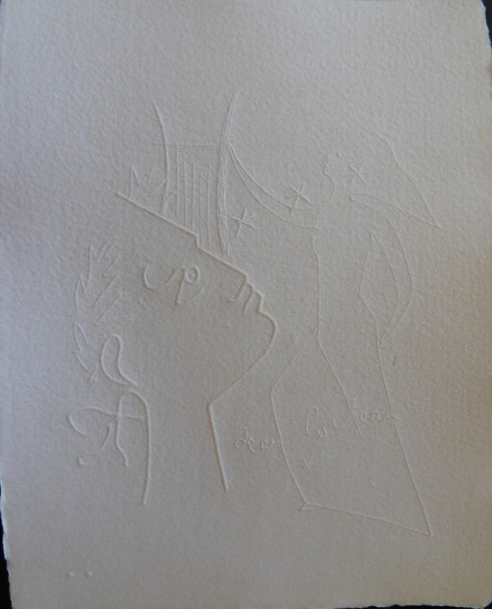 Jean COCTEAU : La Lyre d'Orphée - Gravure signée