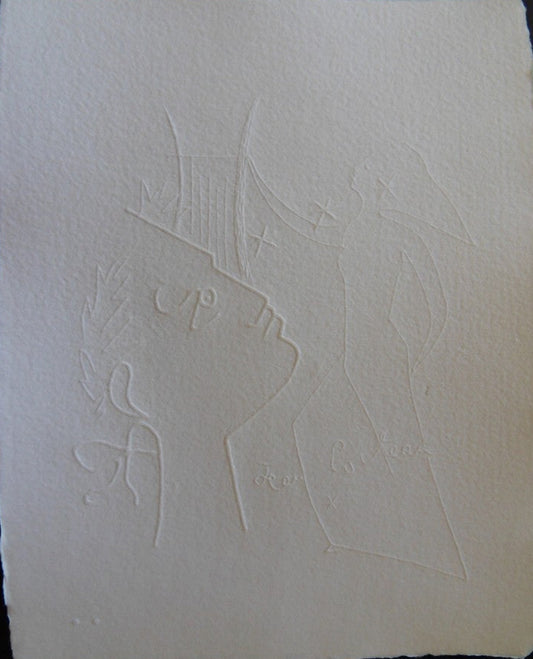 Jean COCTEAU : La Lyre d'Orphée - Gravure signée