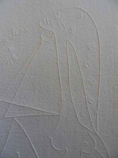 Jean COCTEAU : Nu  aux cheveux étoilés  - Gravure signée