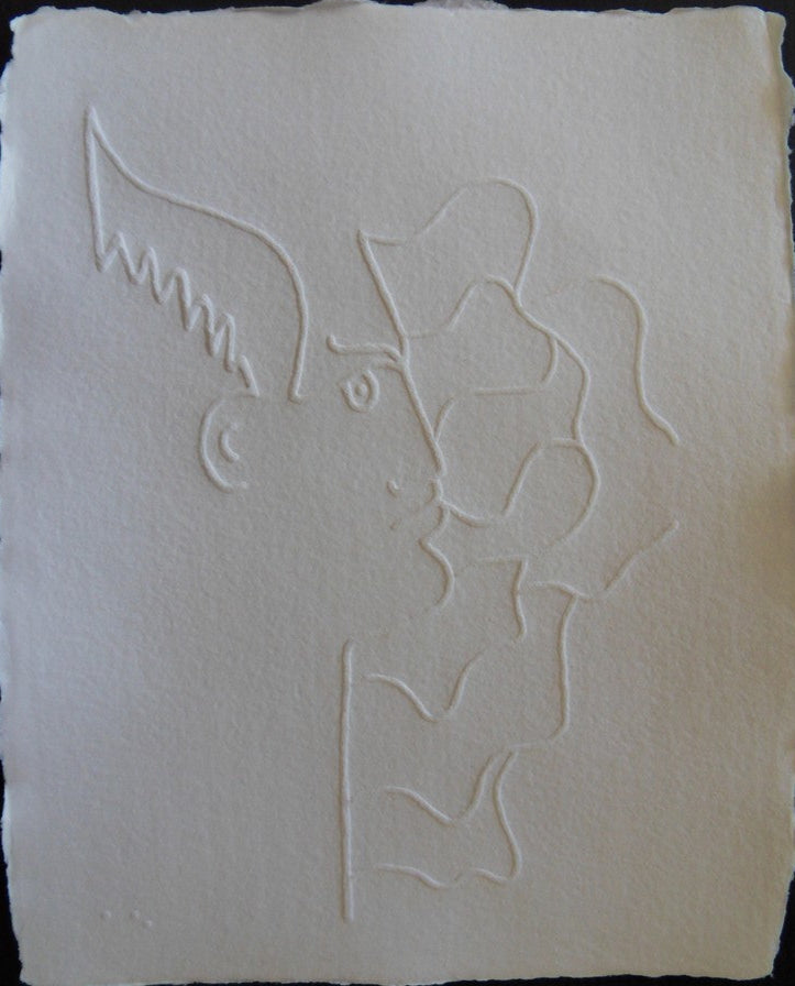 Jean COCTEAU : Faune de profil  - Gravure