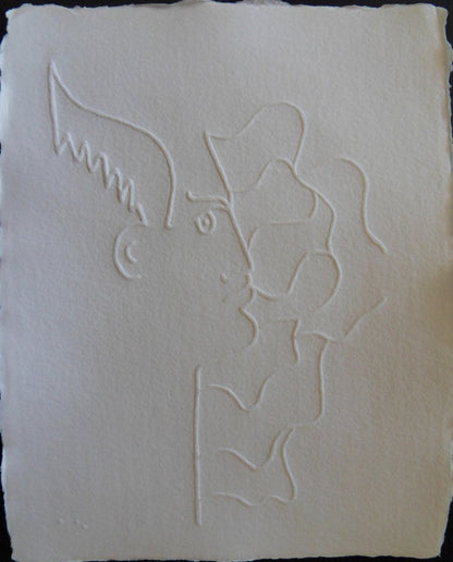 Jean COCTEAU : Faune de profil  - Gravure
