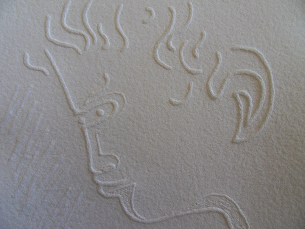 Jean COCTEAU : Le penseur - Gravure signée
