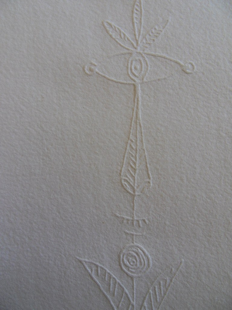 Jean COCTEAU : Profil fleuri - Gravure signée