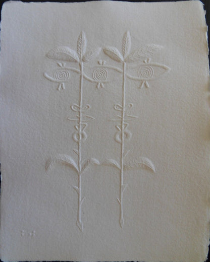Jean COCTEAU : Couple fleur - Gravure