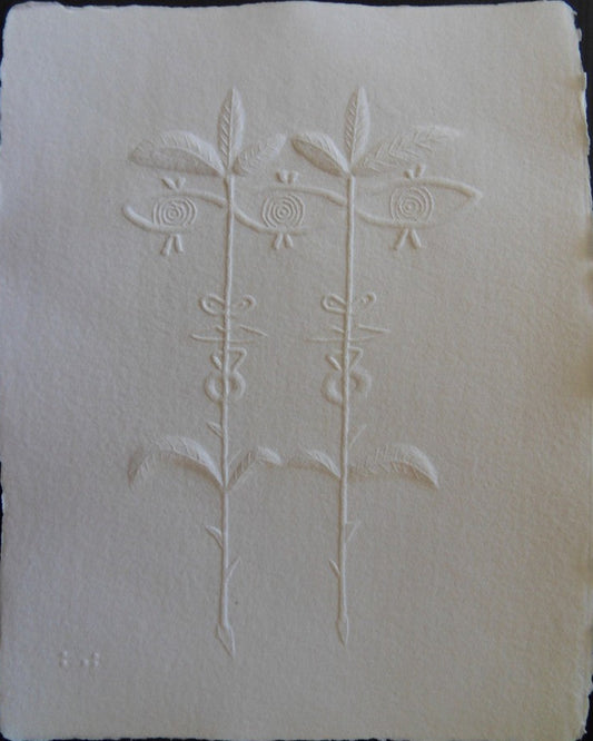 Jean COCTEAU : Couple fleur - Gravure