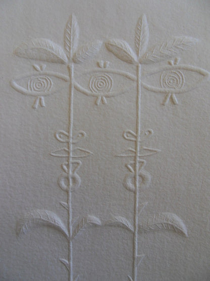 Jean COCTEAU : Couple fleur - Gravure