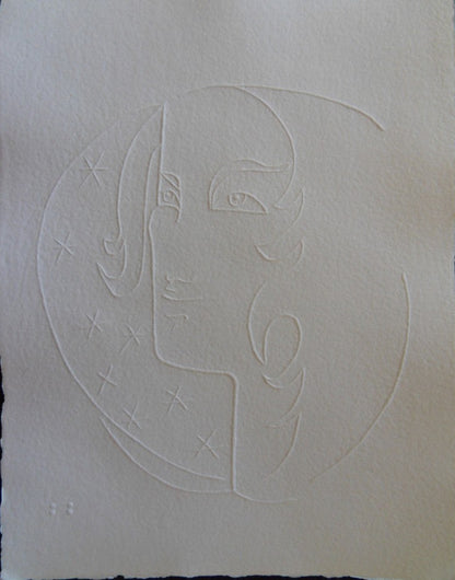 Jean COCTEAU : Femme aux étoiles - Gravure