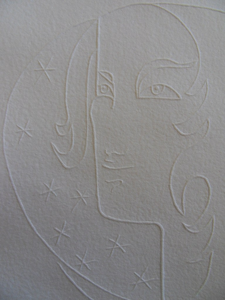 Jean COCTEAU : Femme aux étoiles - Gravure