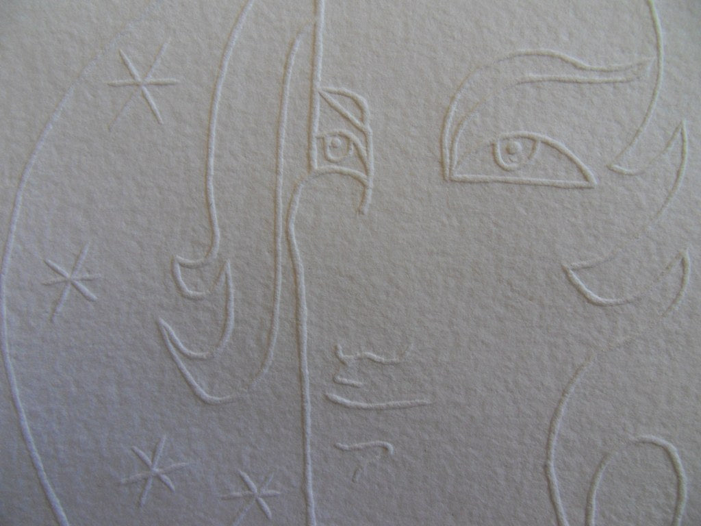 Jean COCTEAU : Femme aux étoiles - Gravure